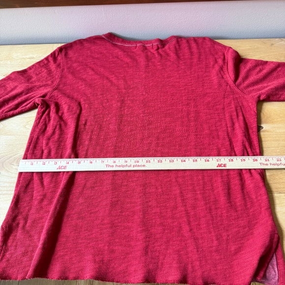 NORTH STAR BASE TEE SHIRT CREWNECK PREPPY CASUAL WEEKEND WEAR RAW EDGES RED 1-S - Picture 7 of 12